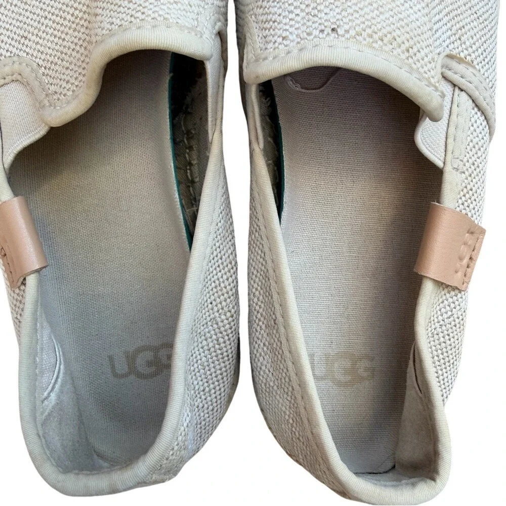 UGG Women's Canvas Slip-On Espadrille Shoes‎ Cream Size 8